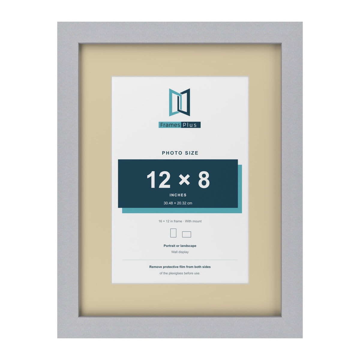 Silver 16 x 12 inch picture frame with an ivory mount for a 12 x 8 inch photo