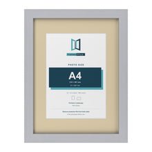 Silver 16 x 12 inch picture frame with an ivory mount for an A4 photo
