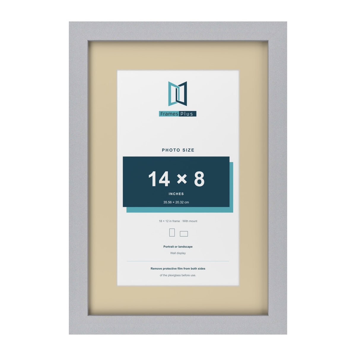 Silver 18 x 12 inch picture frame with an ivory mount for a 14 x 8 inch photo
