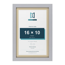 Silver 18 x 12 inch picture frame with an ivory mount for a 16 x 10 inch photo