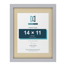 Silver 18 x 14 inch picture frame with an ivory mount for a 14 x 11 inch photo