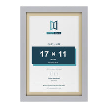 Silver 19 x 13 inch picture frame with an ivory mount for a 17 x 11 inch photo