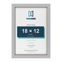 Silver 19 x 13 inch picture frame with an ivory mount for an 18 x 12 inch photo