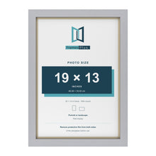 Silver 20 x 14 inch picture frame with an ivory mount for a 19 x 13 inch photo