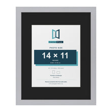 Silver 20 x 16 inch picture frame with a black mount for a 14 x 11 inch photo