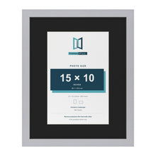 Silver 20 x 16 inch picture frame with a black mount for a 15 x 10 inch photo