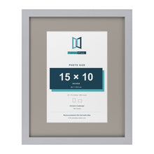 Silver 20 x 16 inch picture frame with a Dawn Grey mount for a 15 x 10 inch photo