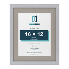 Silver 20 x 16 inch picture frame with a Dawn Grey mount for a 16 x 12 inch photo