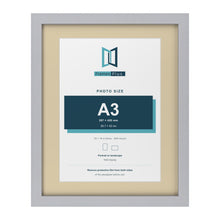 Silver 20 x 16 inch picture frame with an ivory mount for an A3 photo