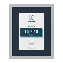 Silver 20 x 16 inch picture frame with a Pacific Blue mount for a 15 x 10 inch photo