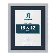 Silver 20 x 16 inch picture frame with a Pacific Blue mount for a 16 x 12 inch photo