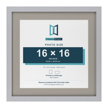 Silver 20 x 20 inch picture frame with a Dawn Grey mount for a 16 x 16 inch photo