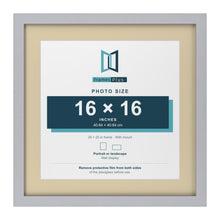 Silver 20 x 20 inch picture frame with an ivory mount for a 16 x 16 inch photo