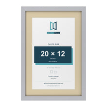 Silver 24 x 16 inch picture frame with an ivory mount for a 20 x 12 inch photo
