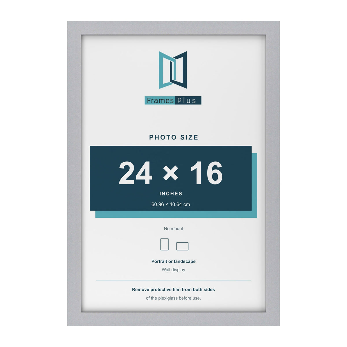 Silver picture frame for a 24 x 16 inch photo