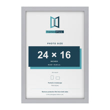 Silver picture frame for a 24 x 16 inch photo
