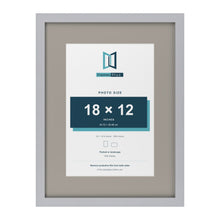 Silver 24 x 18 inch picture frame with a Dawn Grey mount for an 18 x 12 inch photo