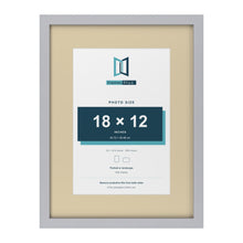 Silver 24 x 18 inch picture frame with an ivory mount for an 18 x 12 inch photo