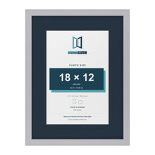 Silver 24 x 18 inch picture frame with a Pacific Blue mount for an 18 x 12 inch photo