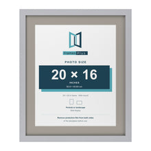 Silver 24 x 20 inch picture frame with a Dawn Grey mount for a 20 x 16 inch photo