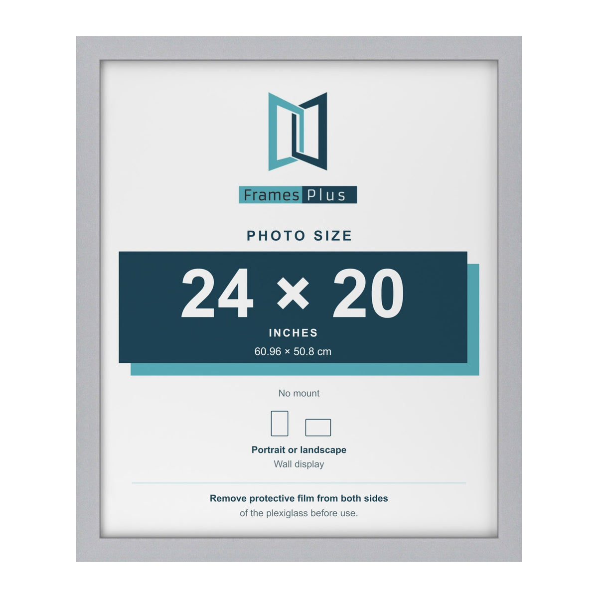 Silver picture frame for a 24 x 20 inch photo