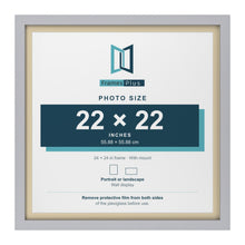 Silver 24 x 24 inch picture frame with an ivory mount for a 22 x 22 inch photo