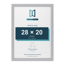Silver picture frame for a 28 x 20 inch photo