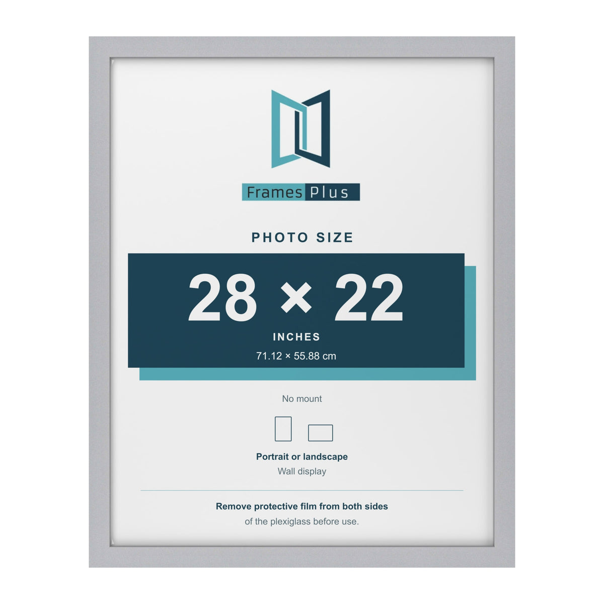Silver picture frame for a 28 x 22 inch photo