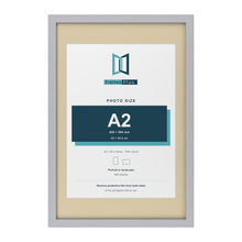 Silver 30 x 20 inch picture frame with an ivory mount for an A2 photo