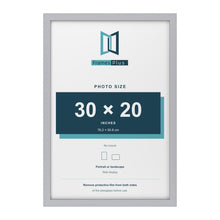 Silver picture frame for a 30 x 20 inch photo