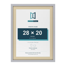 Silver 32 x 24 inch picture frame with an ivory mount for a 28 x 20 inch photo