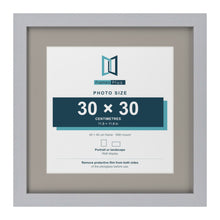 Silver 40 x 40 cm picture frame with a Dawn Grey mount for a 30 x 30 cm photo