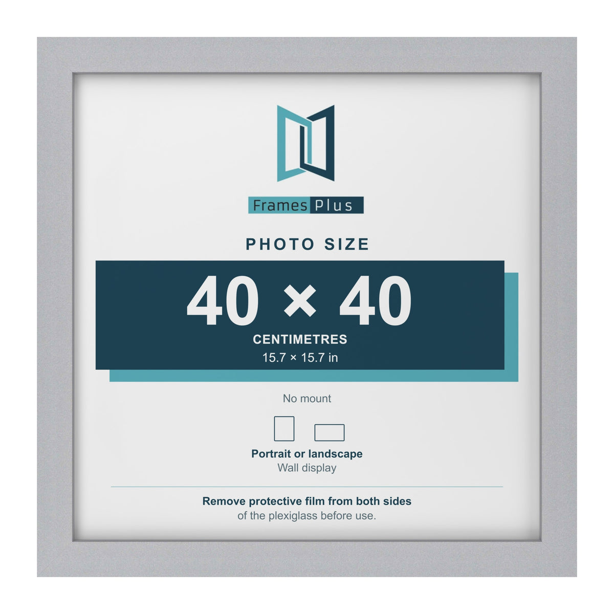 Silver picture frame for a 40 x 40 cm photo
