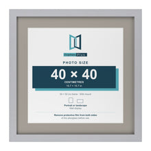 Silver 50 x 50 cm picture frame with a Dawn Grey mount for a 40 x 40 cm photo