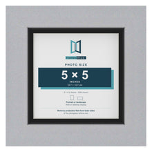 Silver 6 x 6 inch picture frame with a black mount for a 5 x 5 inch photo