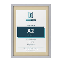 Silver 70 x 50 cm picture frame with an ivory mount for an A2 photo