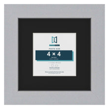 Silver 7 x 7 inch picture frame with a black mount for a 4 x 4 inch photo