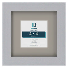 Silver 7 x 7 inch picture frame with a Dawn Grey mount for a 4 x 4 inch photo