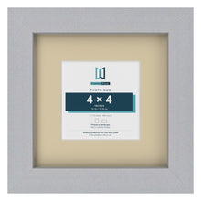 Silver 7 x 7 inch picture frame with an ivory mount for a 4 x 4 inch photo