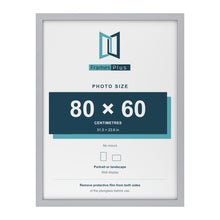 Silver picture frame for a 80 x 60 cm photo