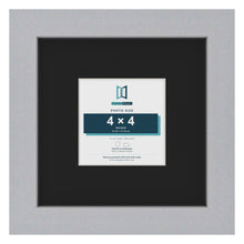Silver 8 x 8 inch picture frame with a black mount for a 4 x 4 inch photo
