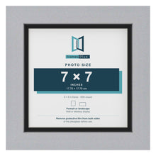 Silver 8 x 8 inch picture frame with a black mount for a 7 x 7 inch photo