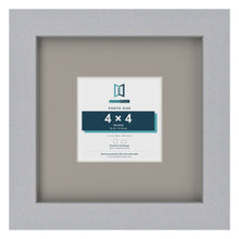 Silver 8 x 8 inch picture frame with a Dawn Grey mount for a 4 x 4 inch photo