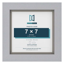 Silver 8 x 8 inch picture frame with a Dawn Grey mount for a 7 x 7 inch photo