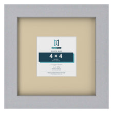 Silver 8 x 8 inch picture frame with an ivory mount for a 4 x 4 inch photo