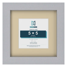 Silver 8 x 8 inch picture frame with an ivory mount for a 5 x 5 inch photo
