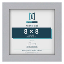 Silver picture frame for a 8 x 8 inch photo