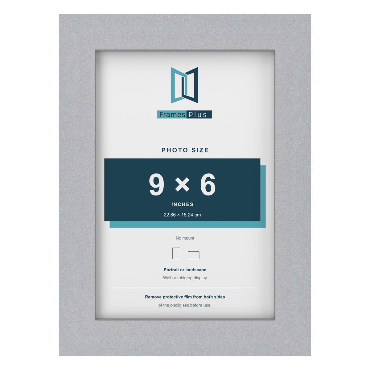 Silver picture frame for a 9 x 6 inch photo