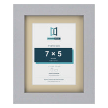Silver 9 x 7 inch picture frame with an ivory mount for a 7 x 5 inch photo