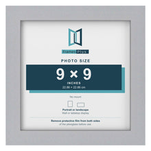 Silver picture frame for a 9 x 9 inch photo